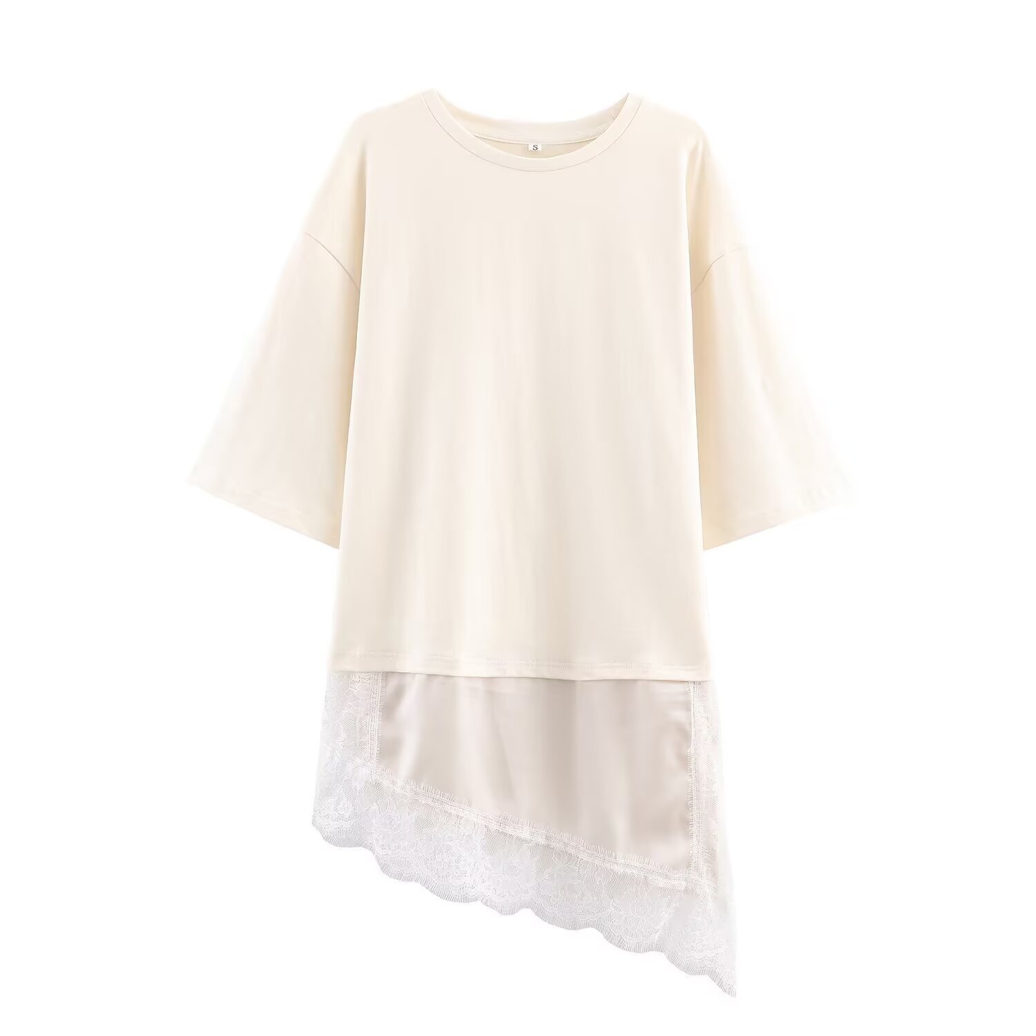 T-shirt con inserti in pizzo - Stile europeo di tendenza KUN-00020