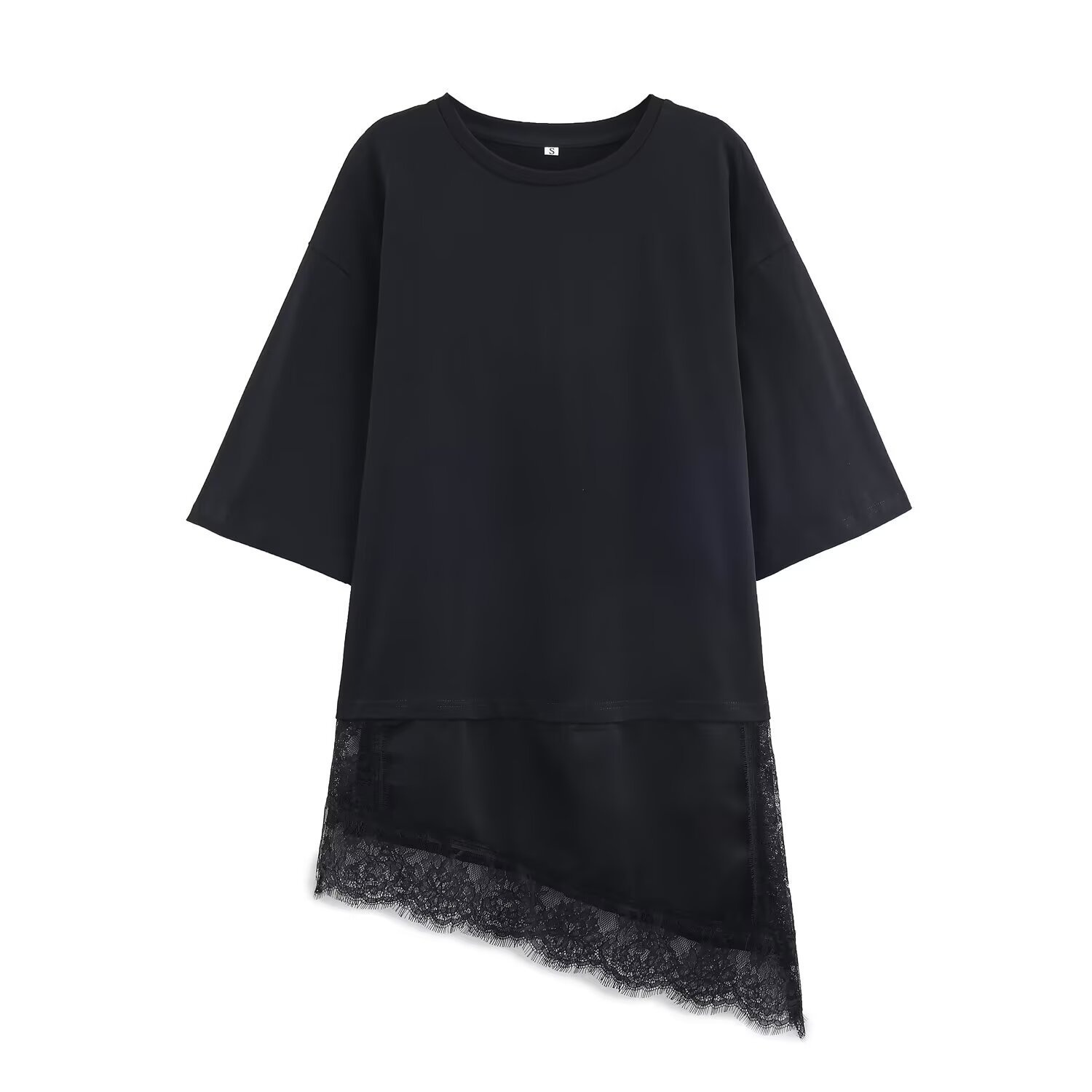 T-shirt con inserti in pizzo - Stile europeo di tendenza KUN-00020