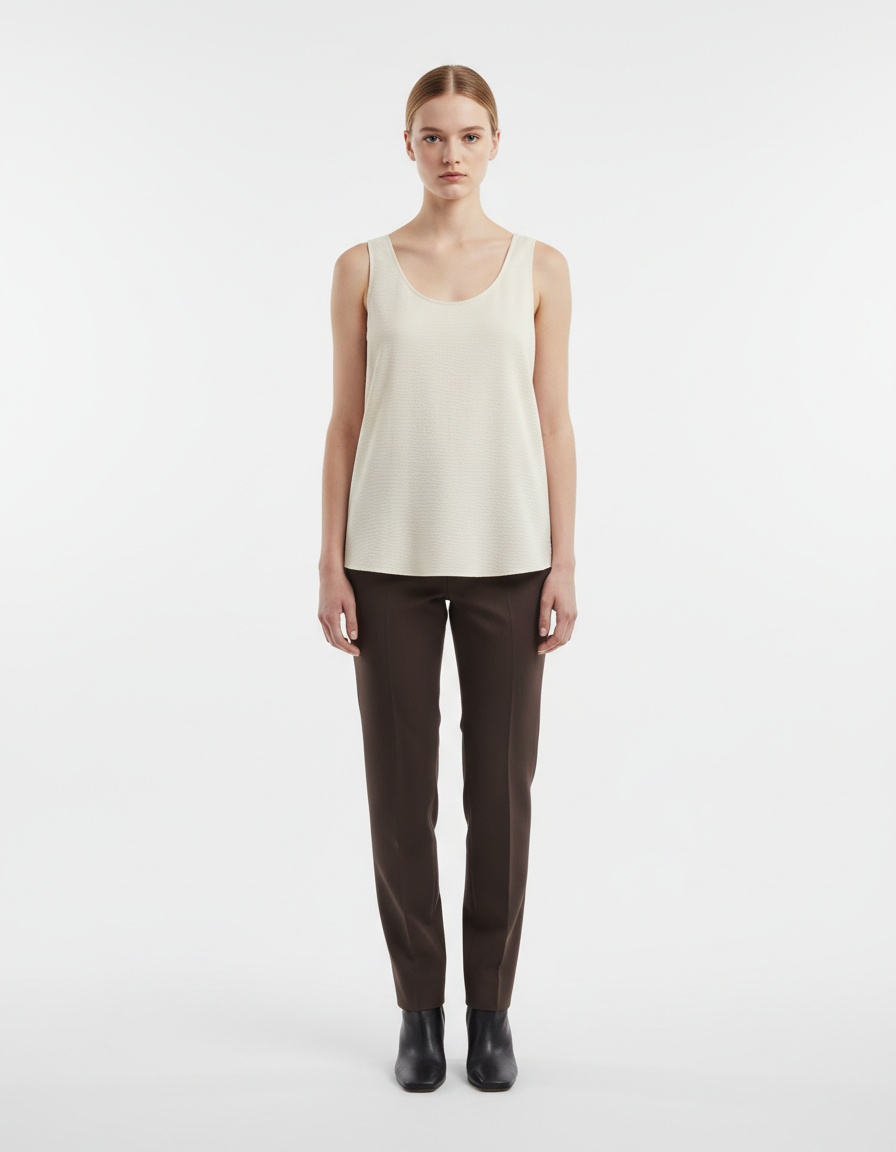 Canotta da donna con arricciatura classica versatile KUN-00003