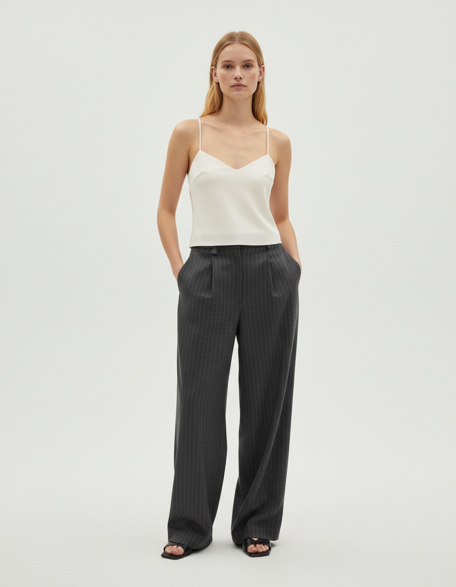 Canotta da donna con arricciatura classica versatile KUN-00003