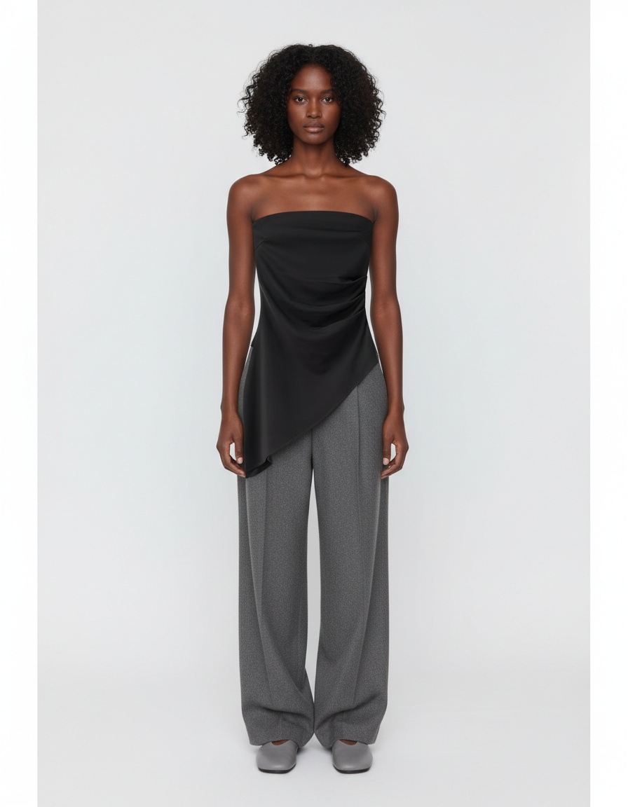 Top a fascia in maglia, versatile ed elegante, modello KUN-00004