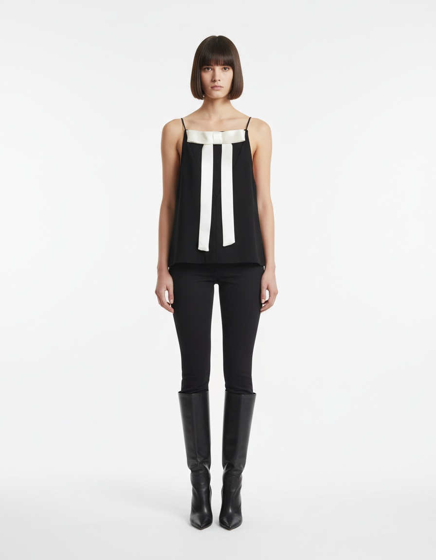 Top da donna con fiocco sulla schiena - Elegante stile europeo KUN-00006