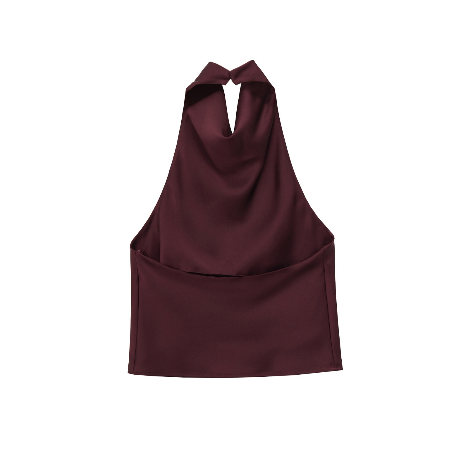 Top all'americana in raso - Elegante stile europeo KUN-00007