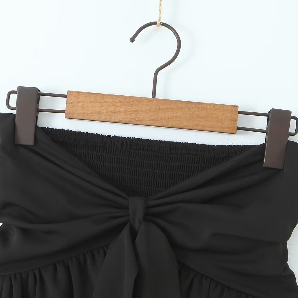 Top corto da donna con laccetti sul davanti, chic e alla moda KUN-00008