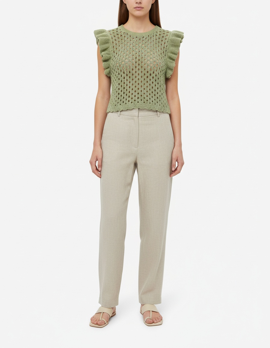 Gilet a strati in ciniglia - Elegante top senza maniche KUN-00012