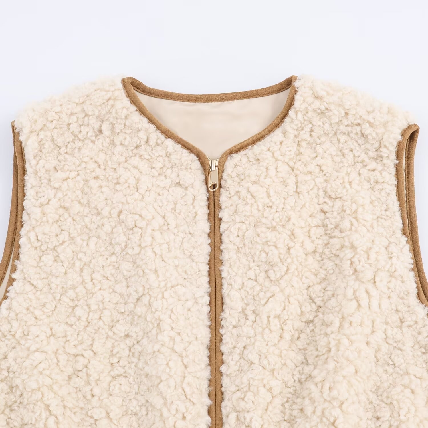 Gilet in lana d'agnello con vita regolabile - Elegante modello da donna KUN-00019