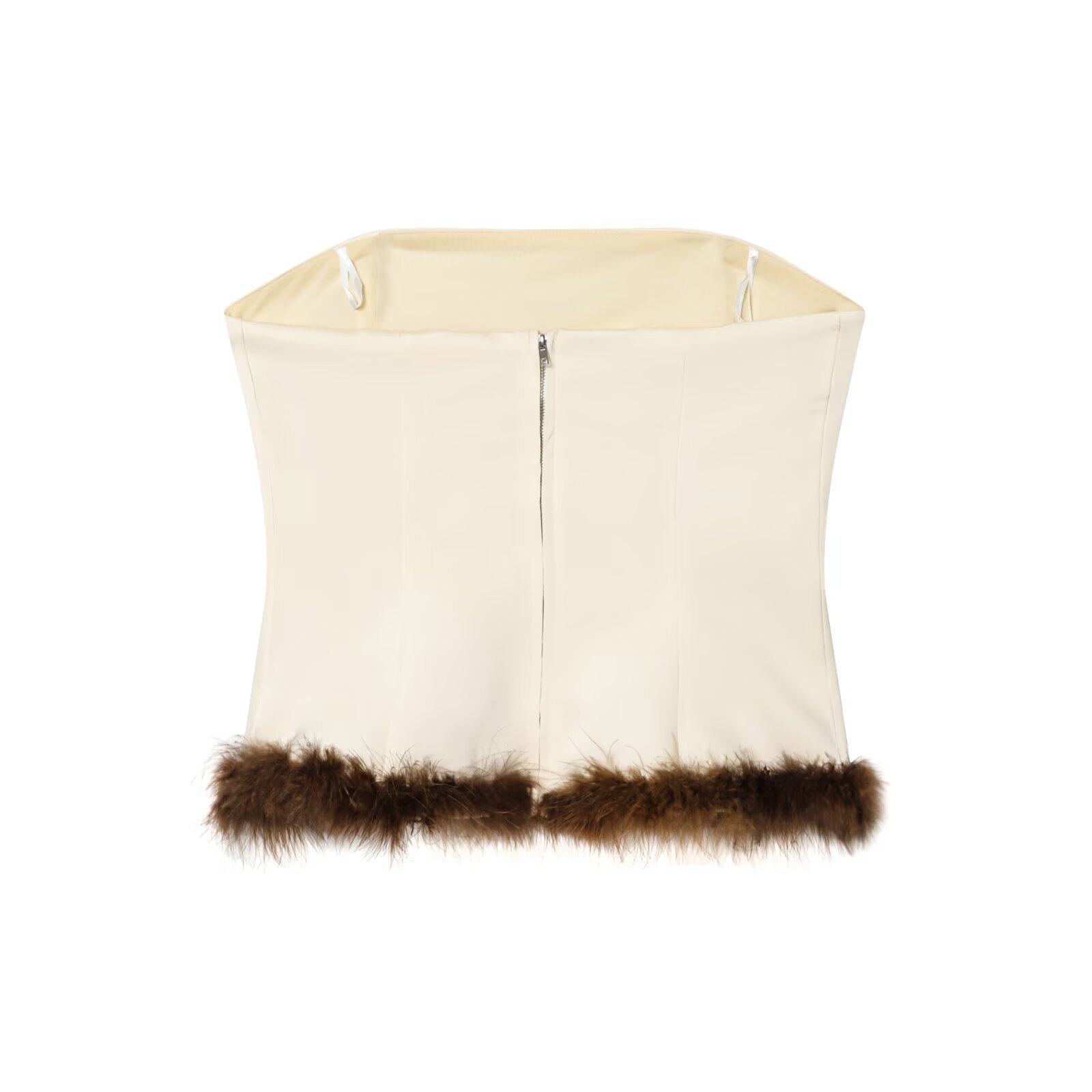 Top a fascia con piume - Chic e versatile KUN-00023