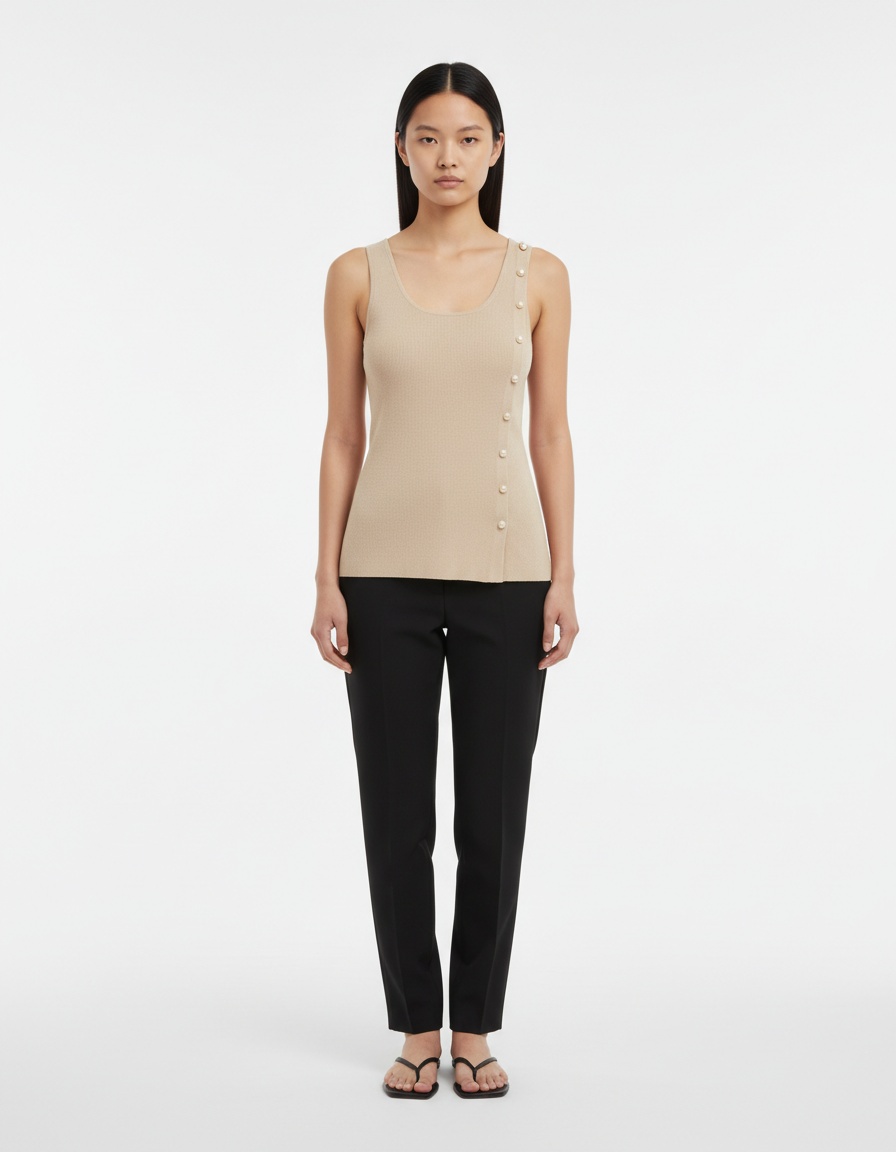 Canotta senza maniche a trapezio - Stile europeo di tendenza KUN-00033