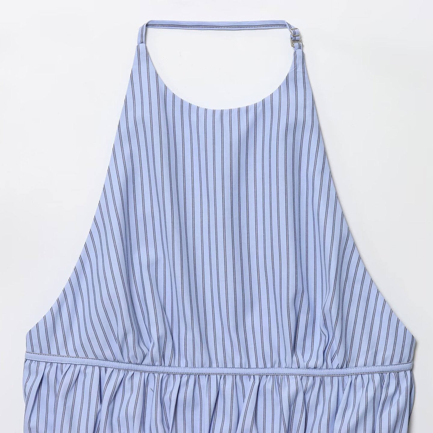 Top a collo alto in popeline a righe - Chic e alla moda KUN-00035