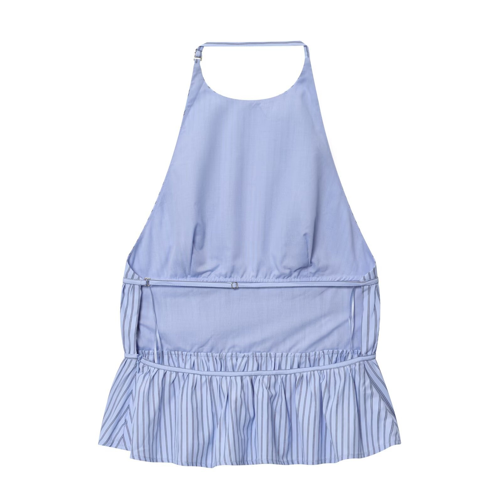 Top a collo alto in popeline a righe - Chic e alla moda KUN-00035