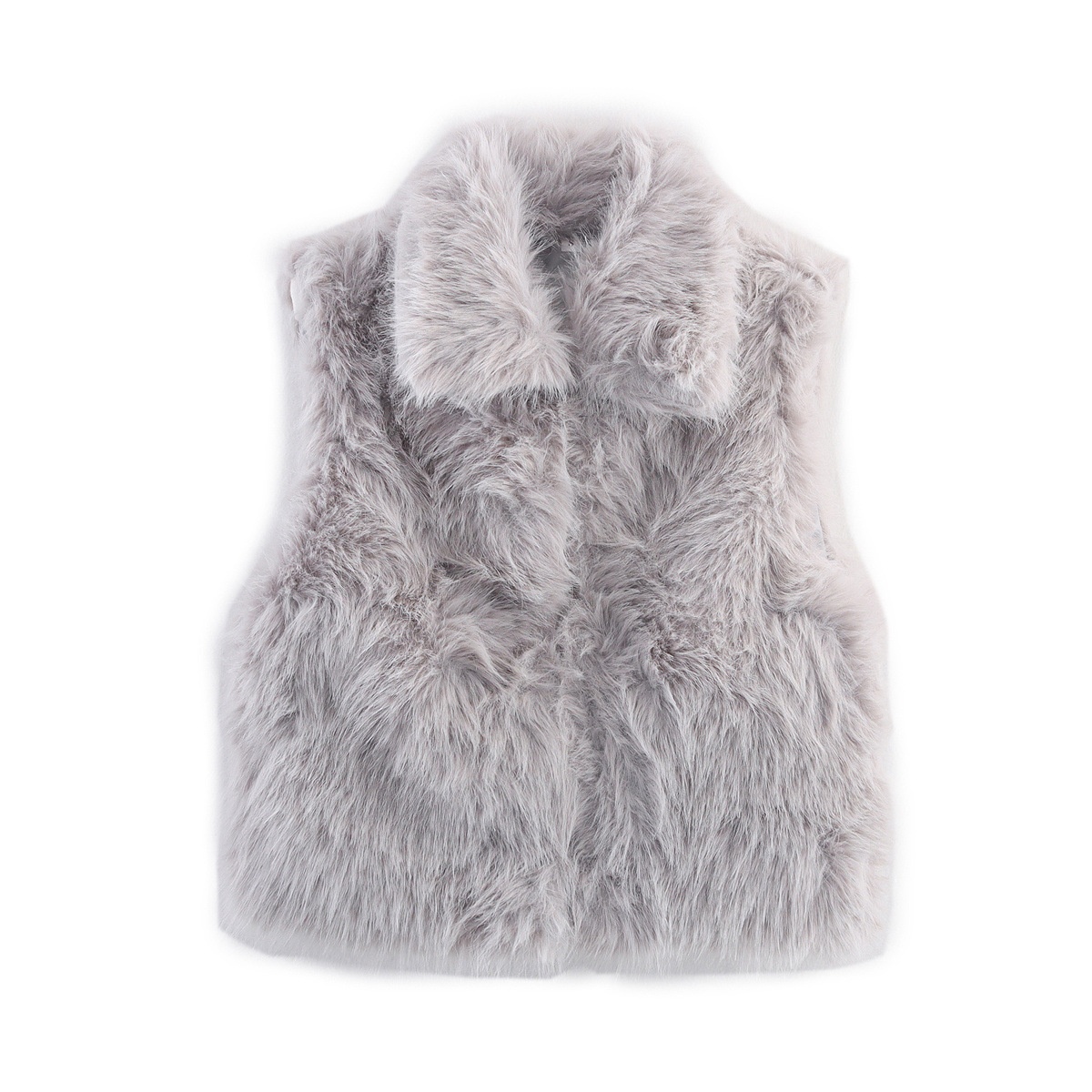 Gilet in pelliccia sintetica, cardigan senza maniche alla moda KUN-00038