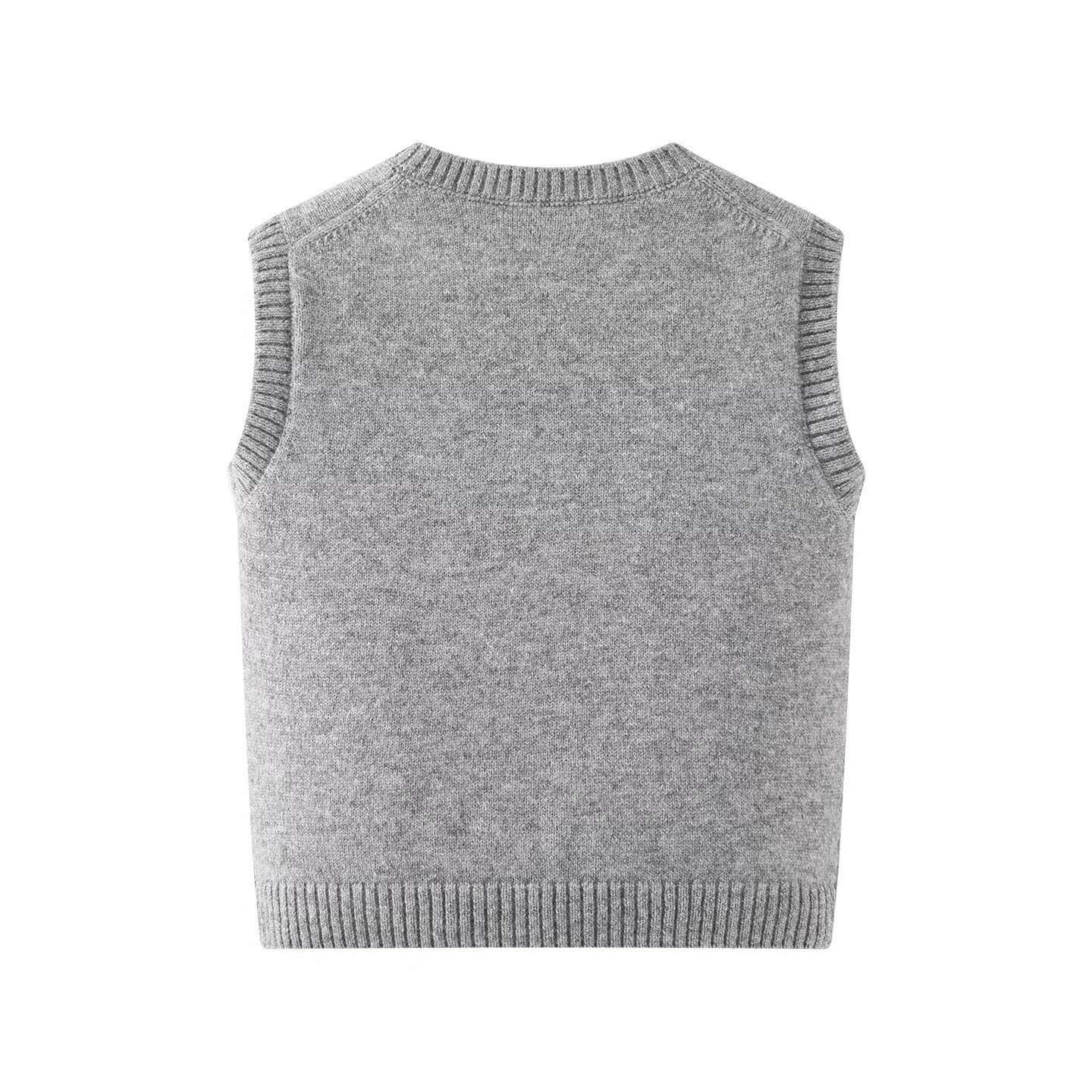 Gilet in maglia senza maniche con scollo rotondo, top morbido e casual KUN-00039