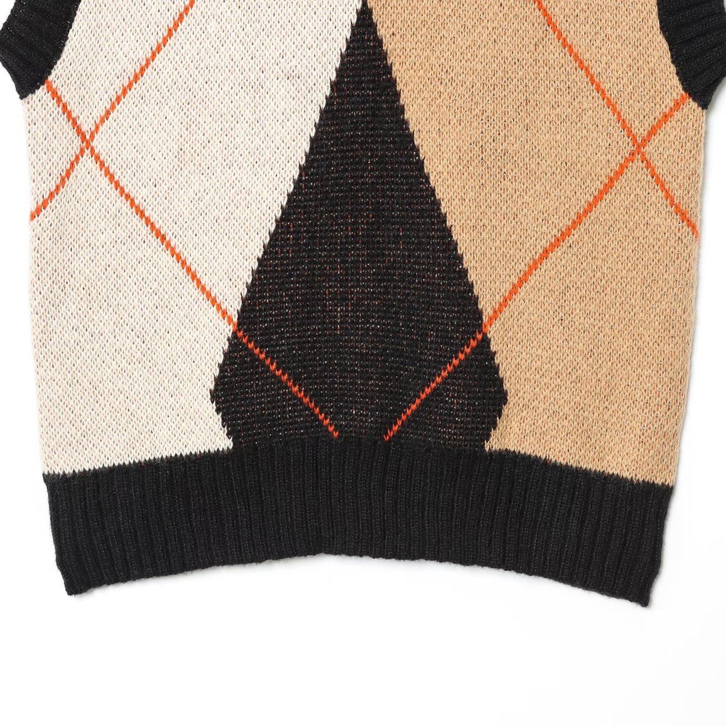 Gilet in maglia con motivo a rombi - Maglione senza maniche chic KUN-00065