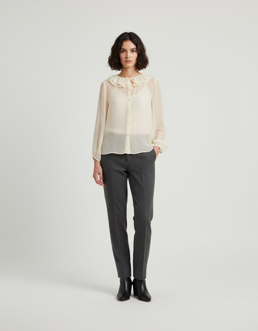 Top da donna a strati con scollo a V - Elegante stile europeo KUN-00066