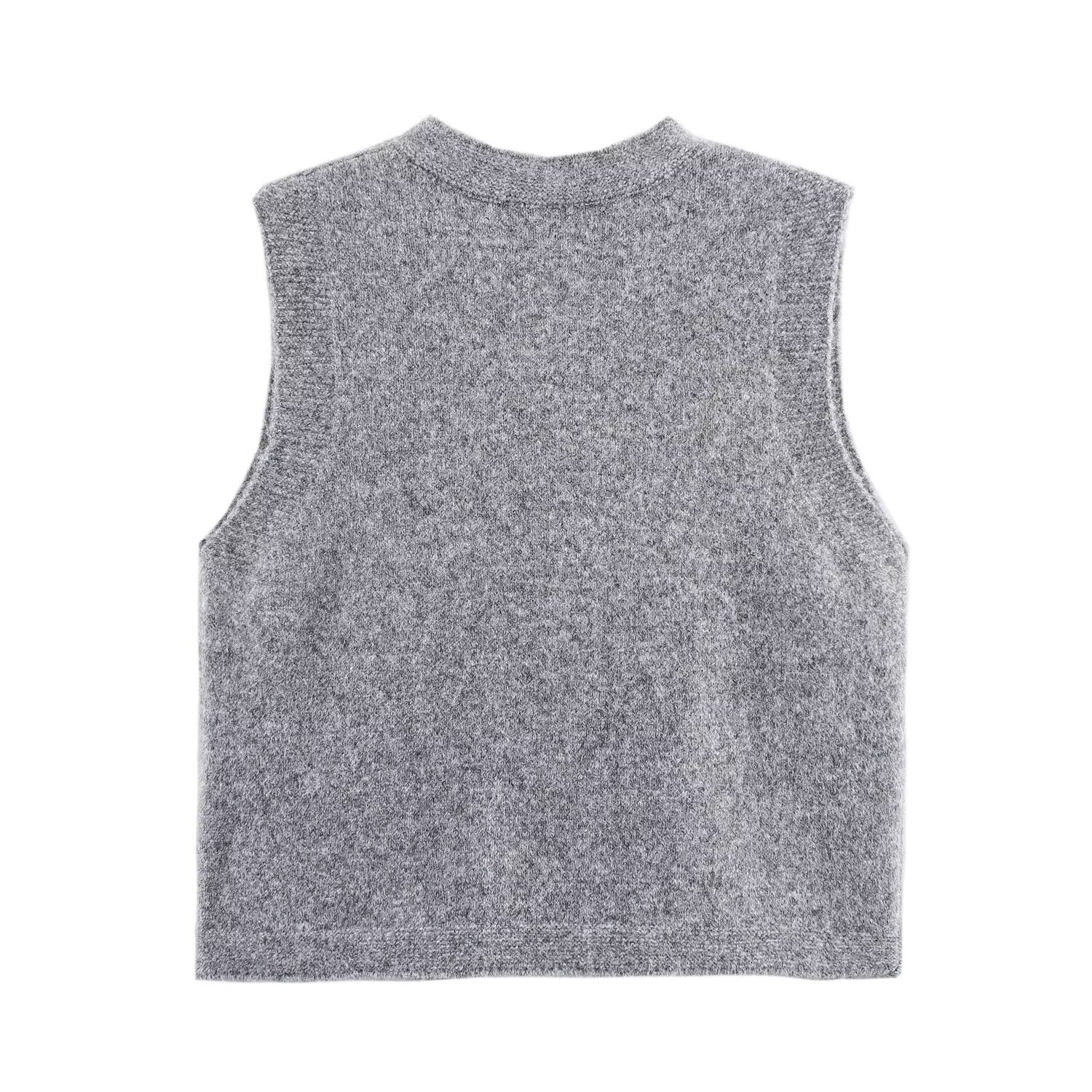 Gilet floreale lavorato a maglia - Top senza maniche alla moda in stile europeo KUN-00071