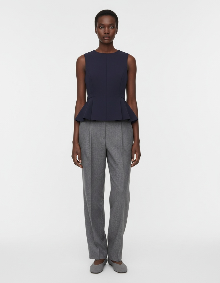 Camicetta da donna elegante con orlo a gonna - Stile europeo di tendenza KUN-00073