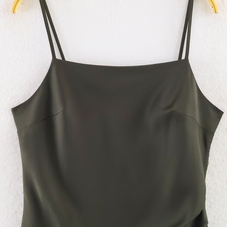 Top a canotta in pizzo verde, stile classico di lingerie KUN-00078