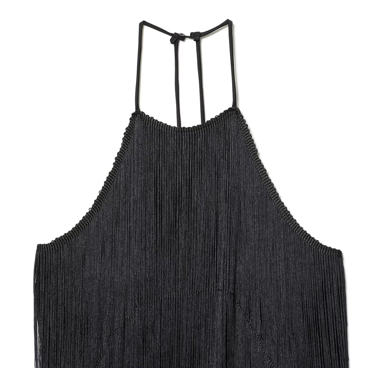 Top a fascia in velluto con nappine - Stile europeo KUN-00079