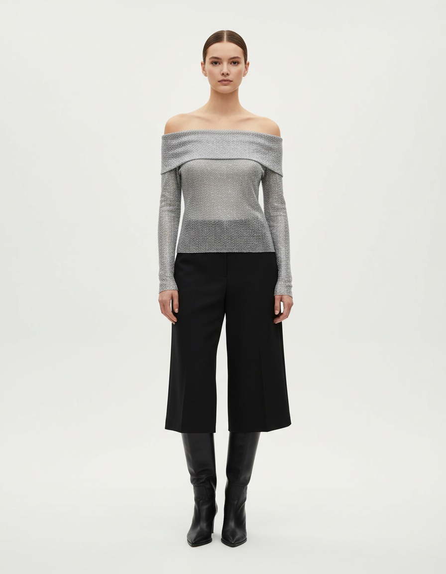 Women's Rhinestone Top - Elegant & Versatile KUN-00080