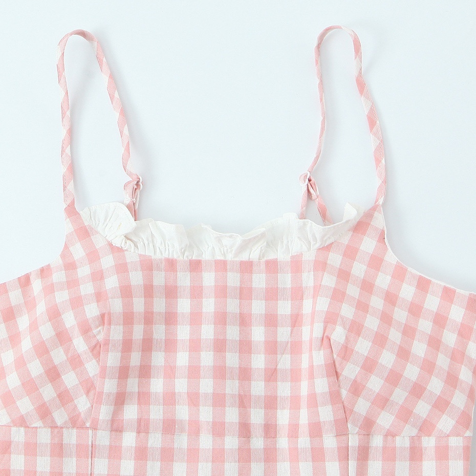 Top a canotta in maglia - Vestibilità aderente a quadretti KUN-00082