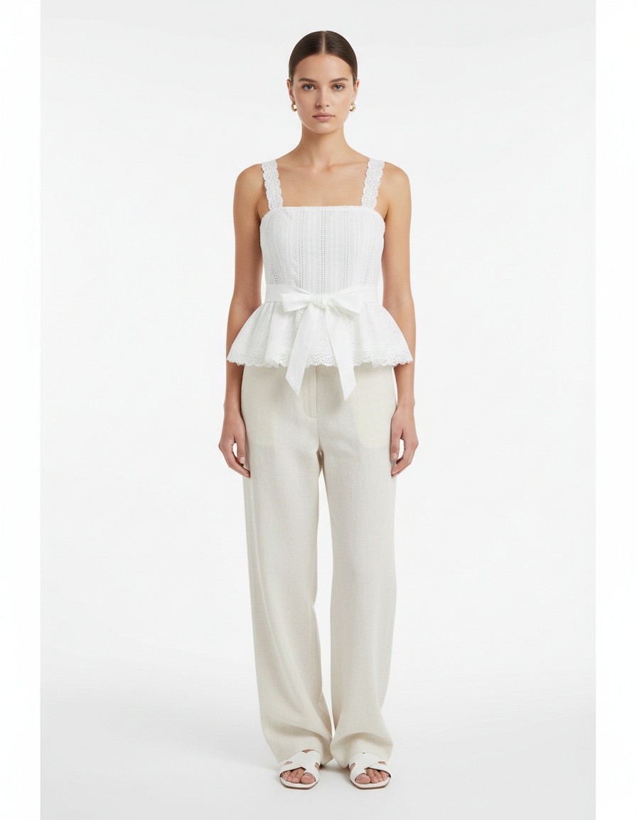 Top a canotta con lacci, chic, trendy e versatile KUN-00083