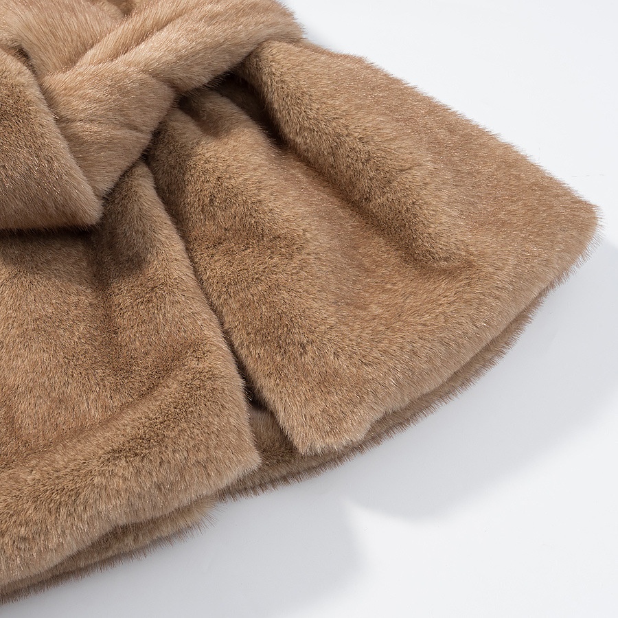 Gilet in pelliccia sintetica di visone con cintura - Elegante gilet da donna KUN-00087