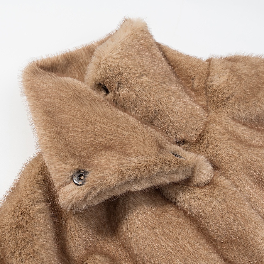 Gilet in pelliccia sintetica di visone con cintura - Elegante gilet da donna KUN-00087