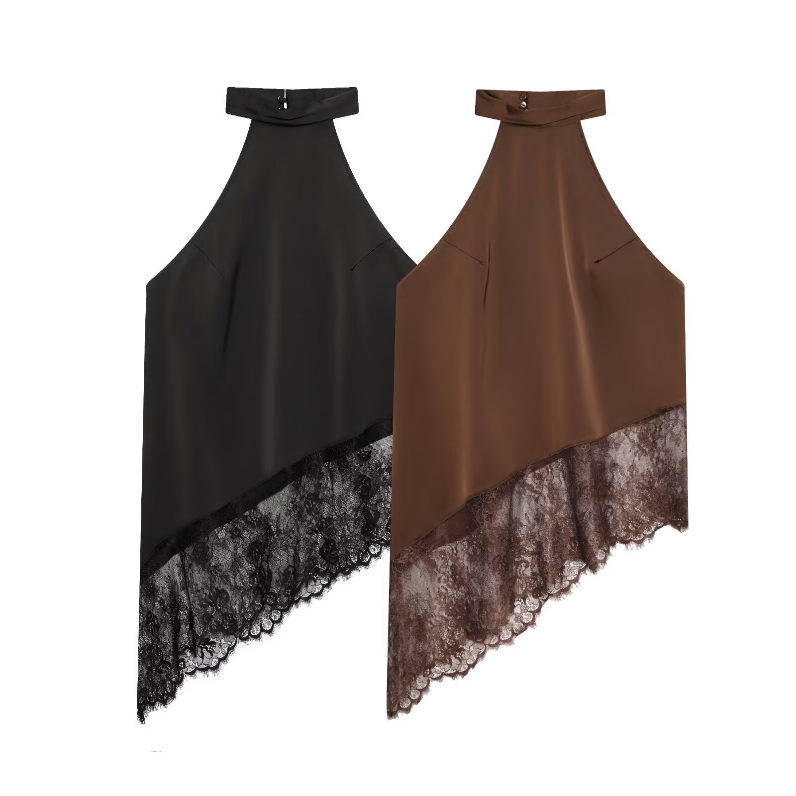 Top con scollo all'americana e pizzo - Camicetta sexy in stile europeo KUN-00093