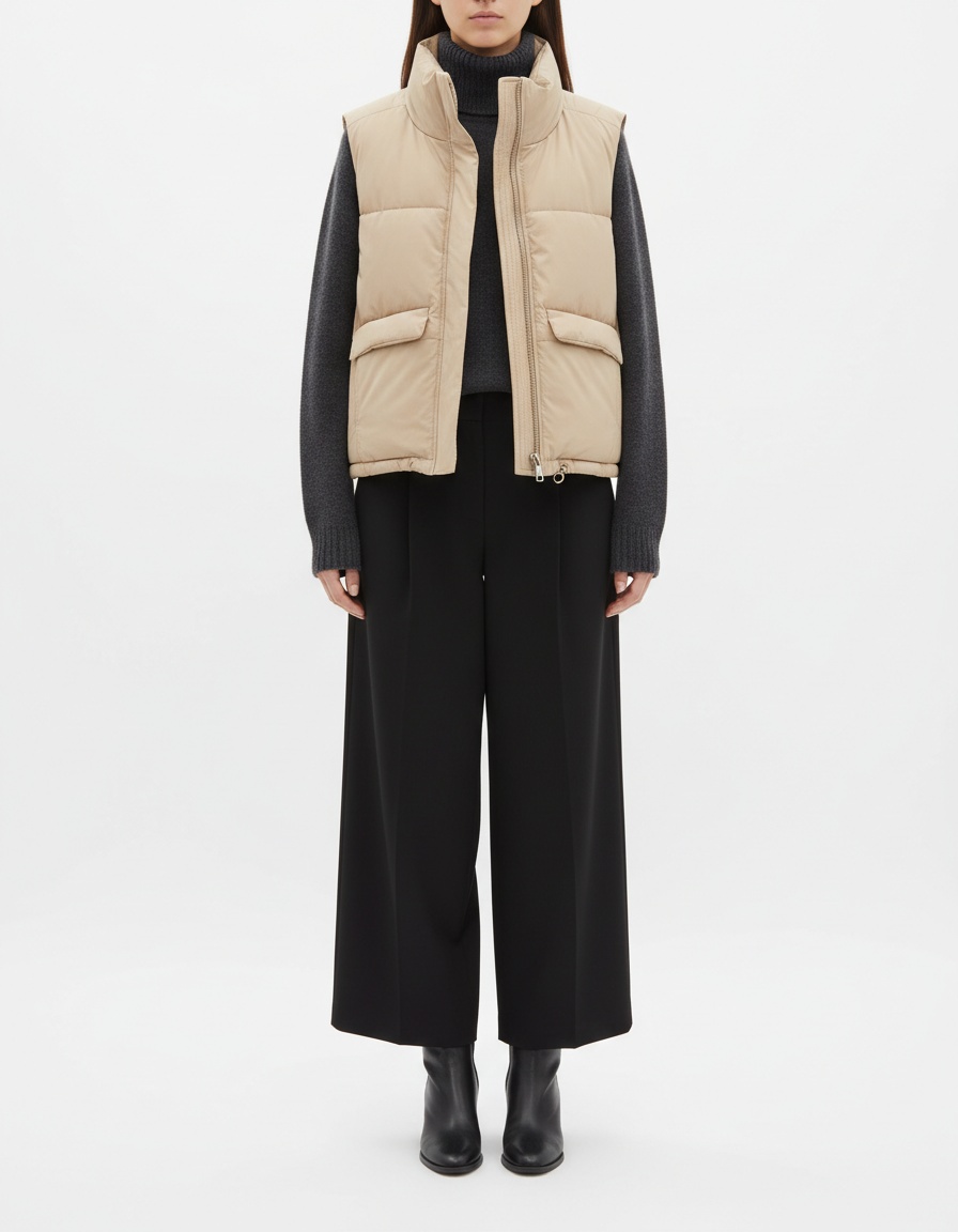 Gilet da donna in cotone, stile europeo, classico, senza maniche, modello KUN-00099