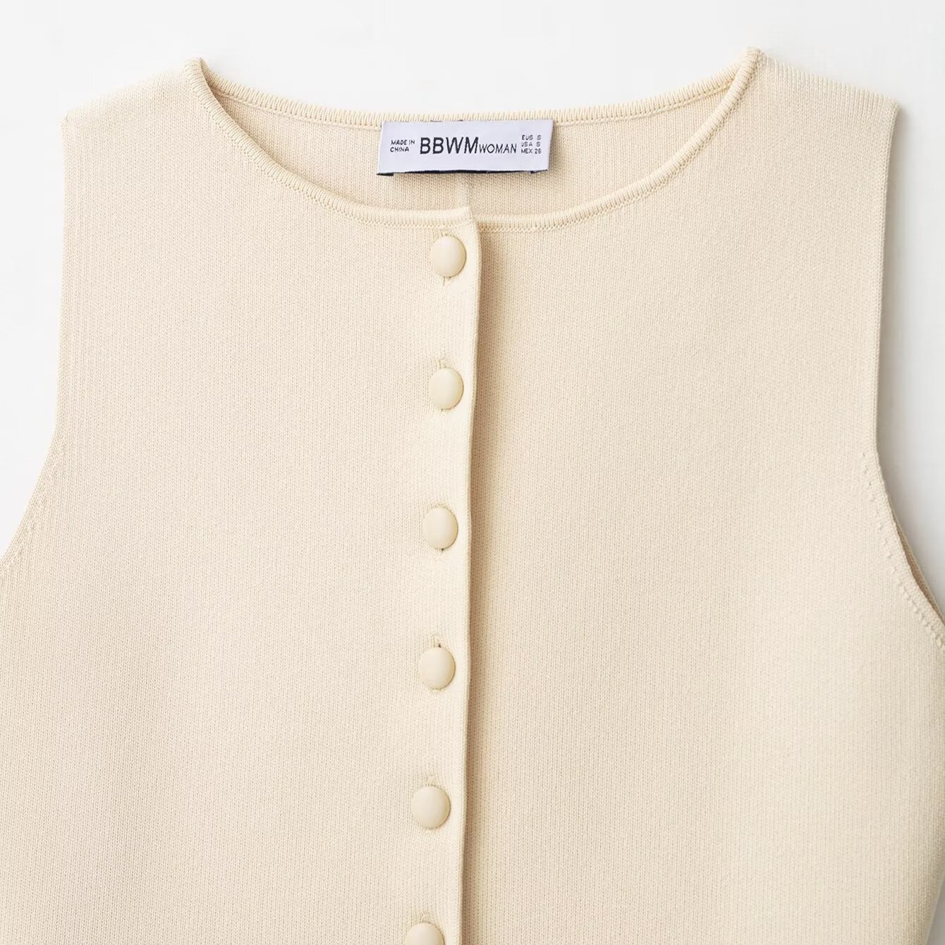 Gilet in maglia con bottoni, senza maniche, canotta KUN-00106