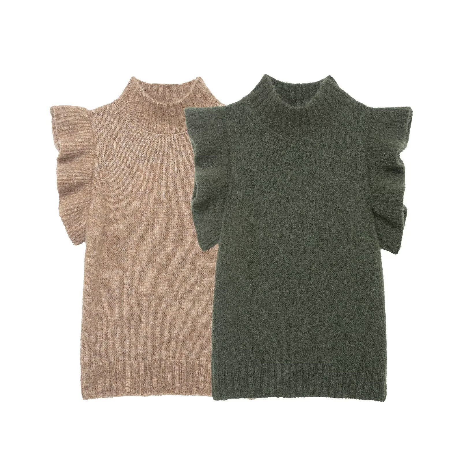 Gilet in lana a strati senza maniche - Stile chic europeo KUN-00114