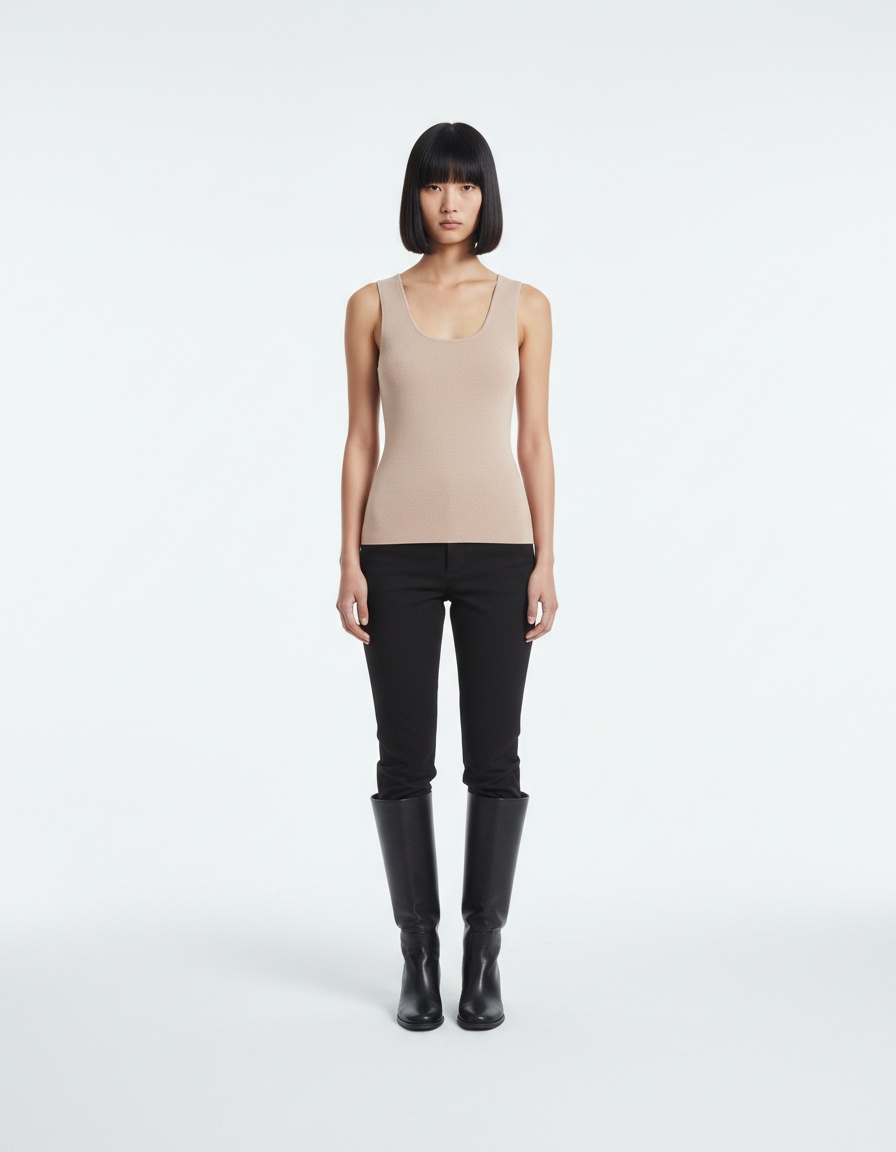 Canotta in maglia morbida con bottoni sul retro KUN-00118