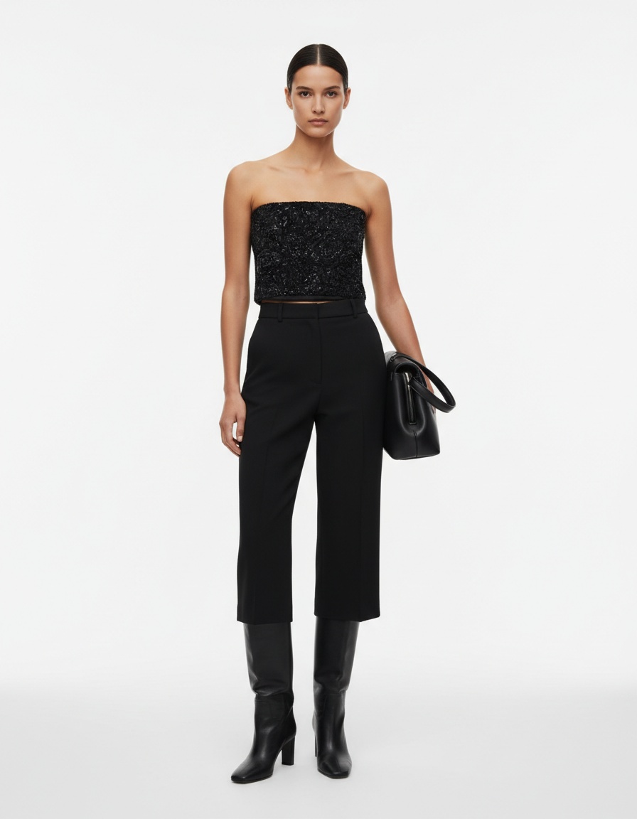 Top in velluto con dettagli di paillettes KUN-00119