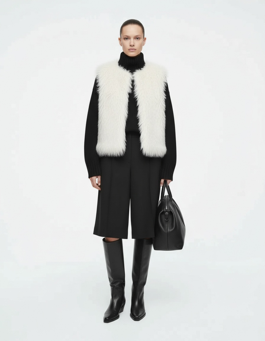 Gilet in pelliccia sintetica - Elegante stile europeo-americano KUN-00126