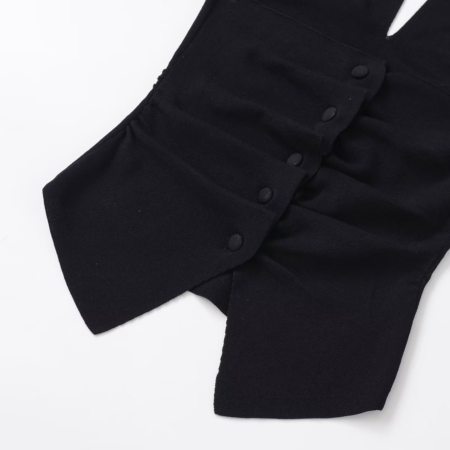 Canotta increspata con top all'americana in maglia KUN-00129