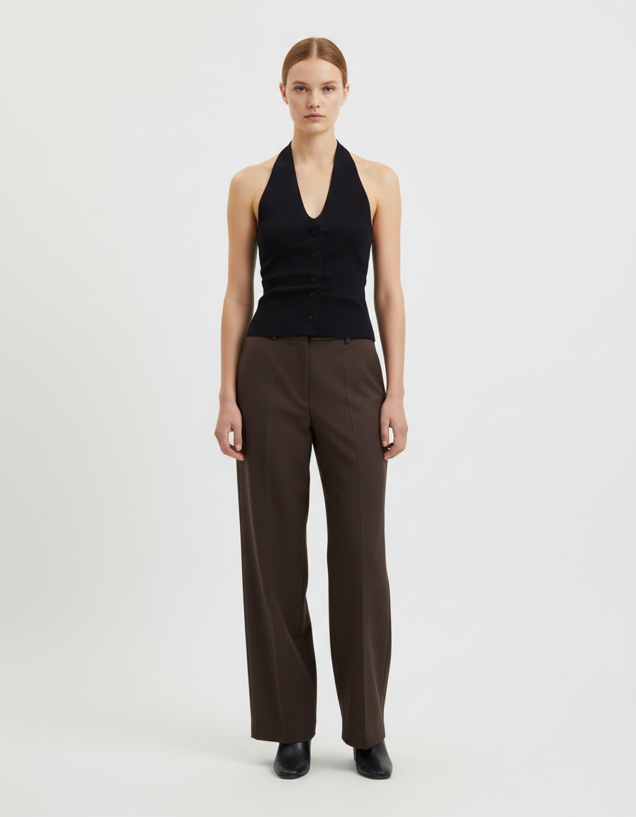 Canotta increspata con top all'americana in maglia KUN-00129