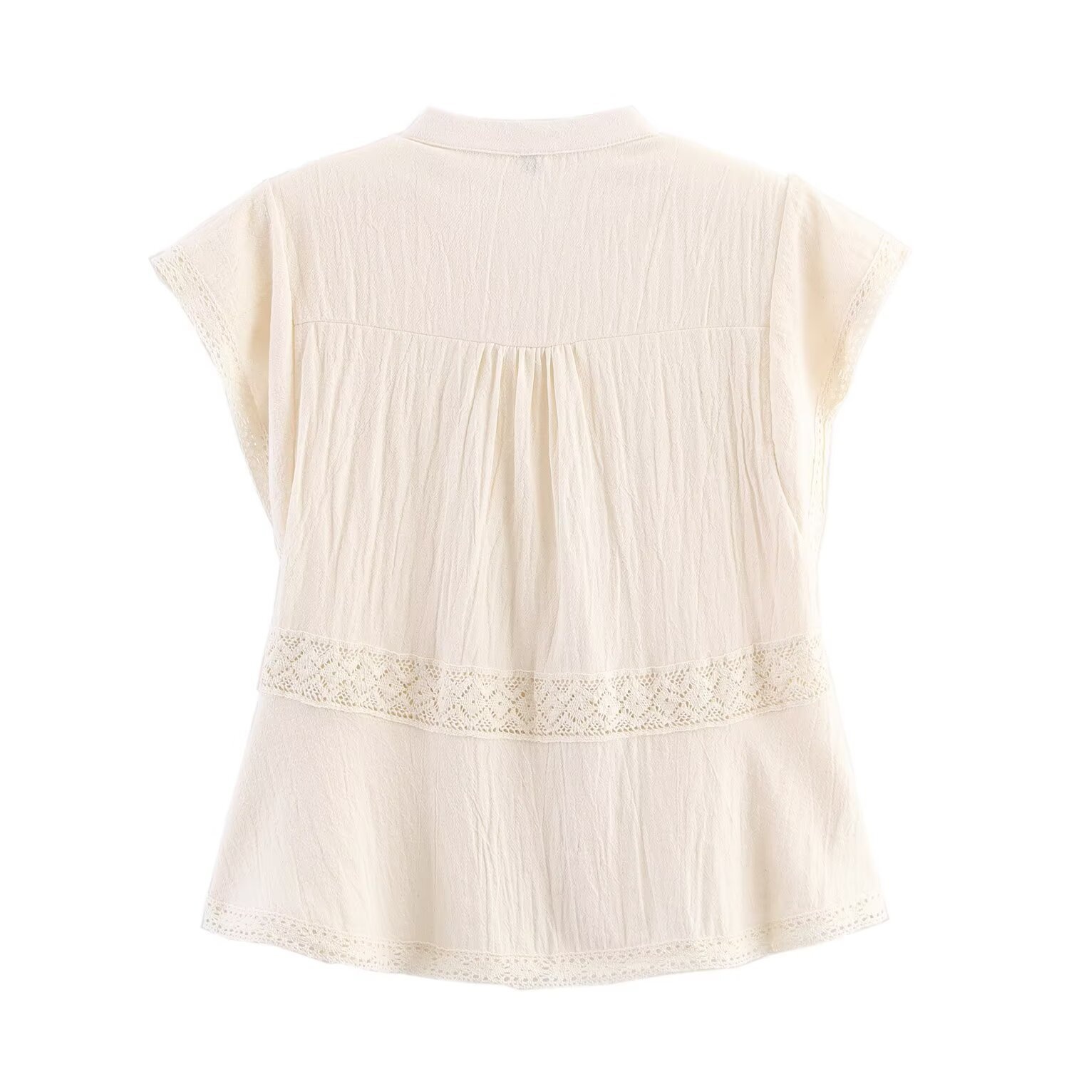 Top in pizzo all'uncinetto - Camicetta da vacanza in stile europeo KUN-00138