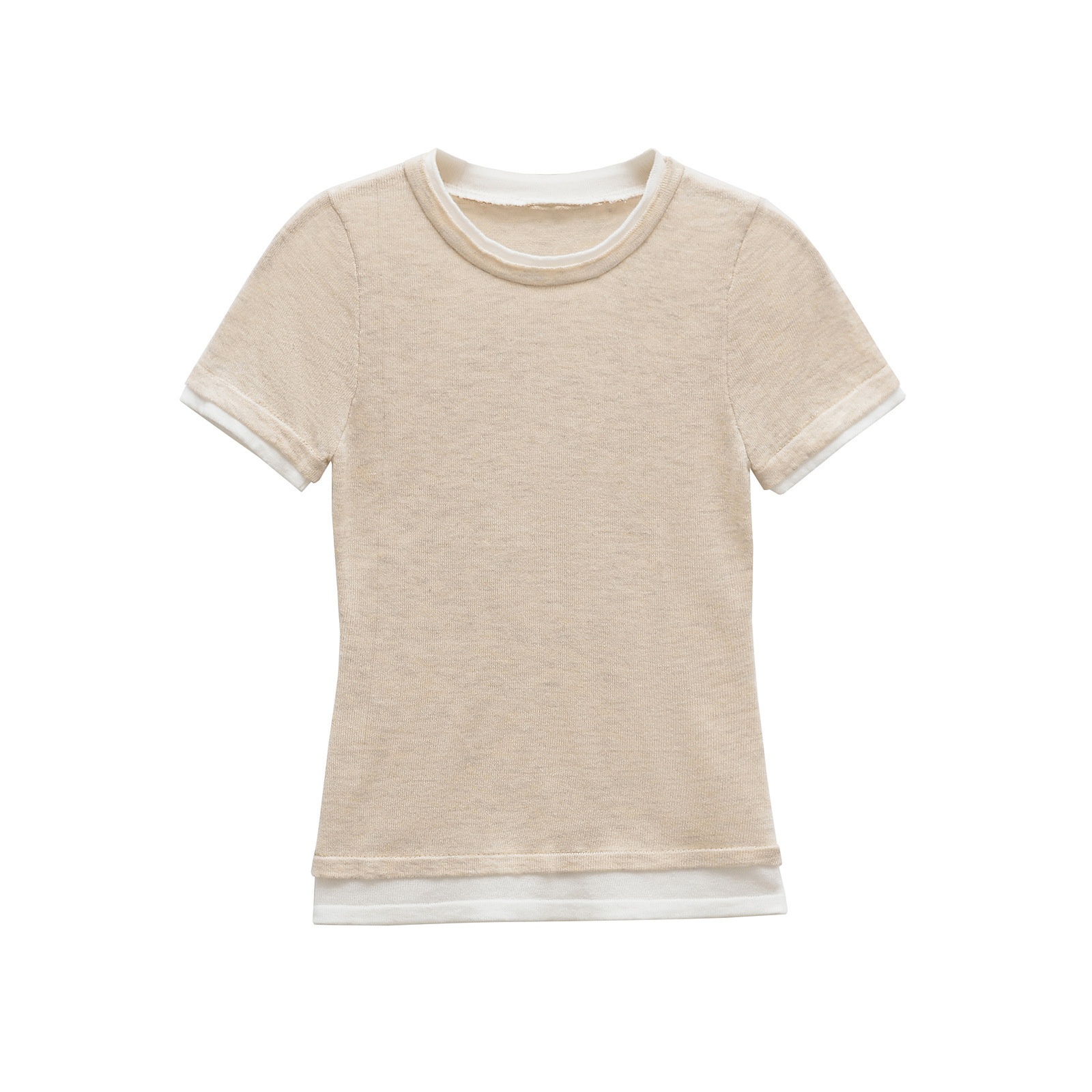 Women's Double Layer T-Shirt Classic Fashion Versatile KUN-00004