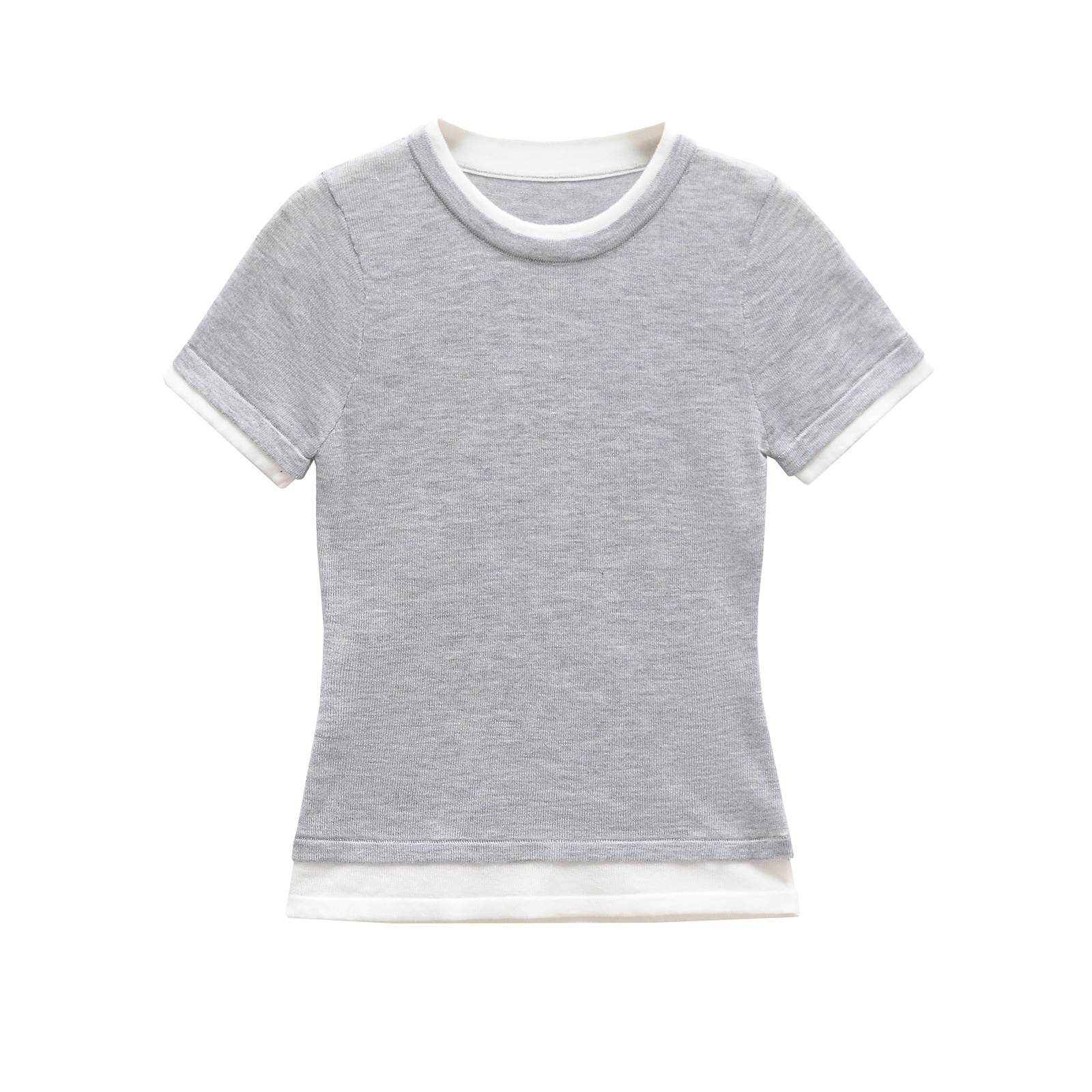 Women's Double Layer T-Shirt Classic Fashion Versatile KUN-00004