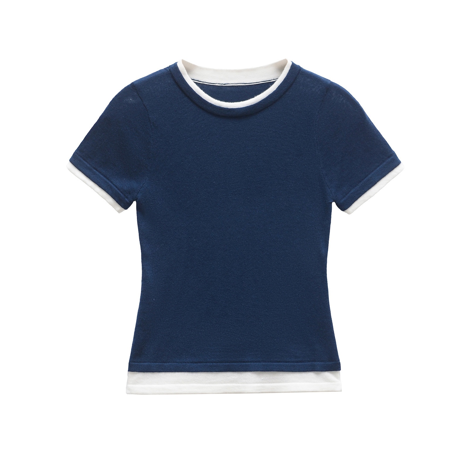 Women's Double Layer T-Shirt Classic Fashion Versatile KUN-00004
