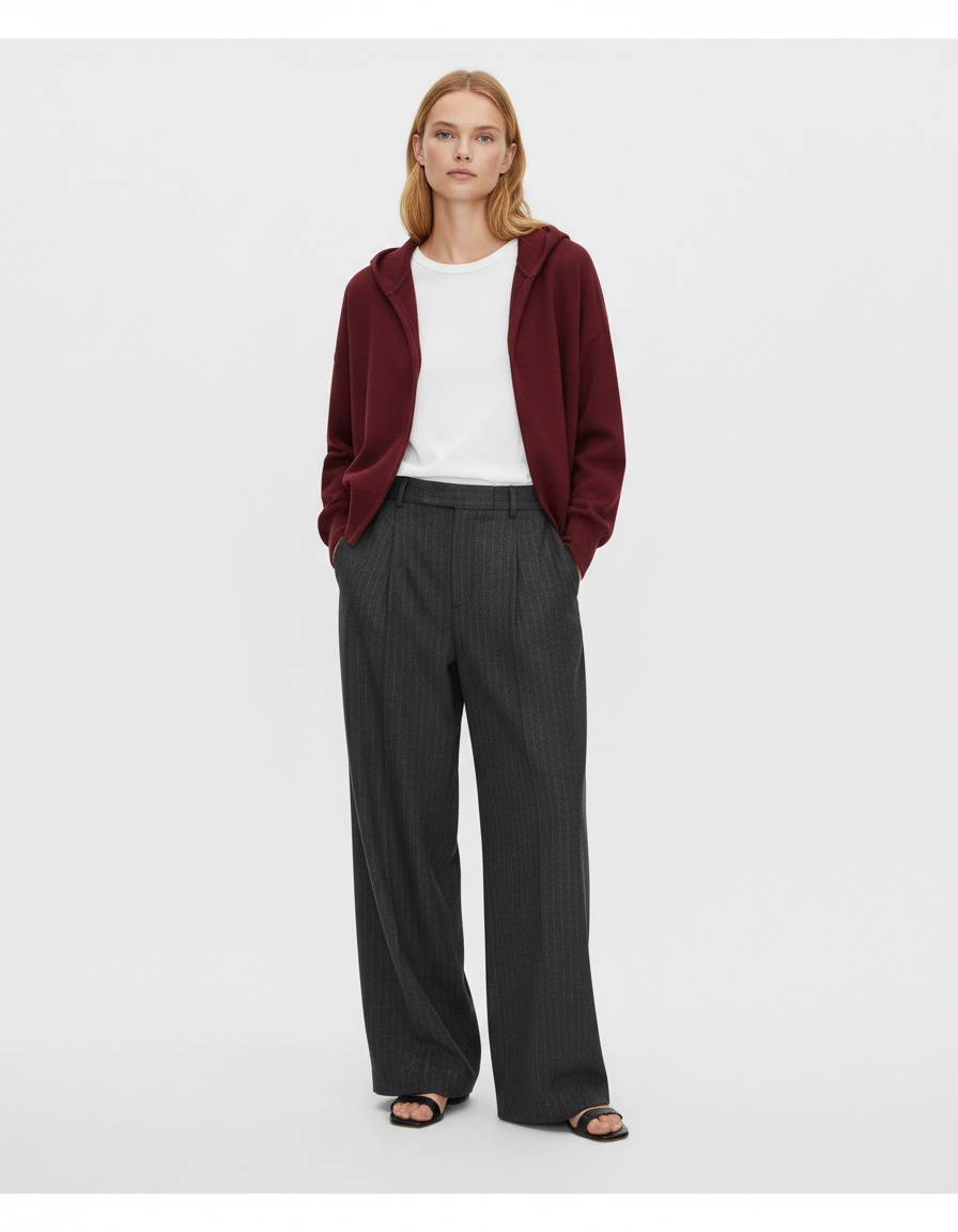 Felpa in maglia a maniche lunghe, comoda e minimalista KUN-00010