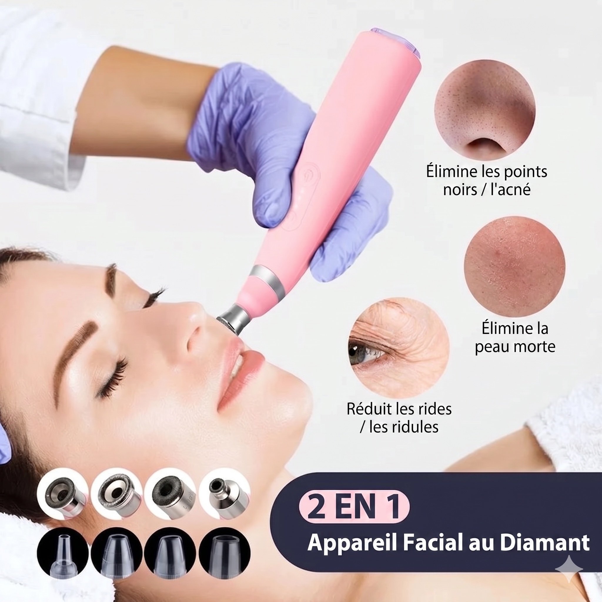 Appareil facial diamant | Microdermabrasion et éliminateur de points noirs