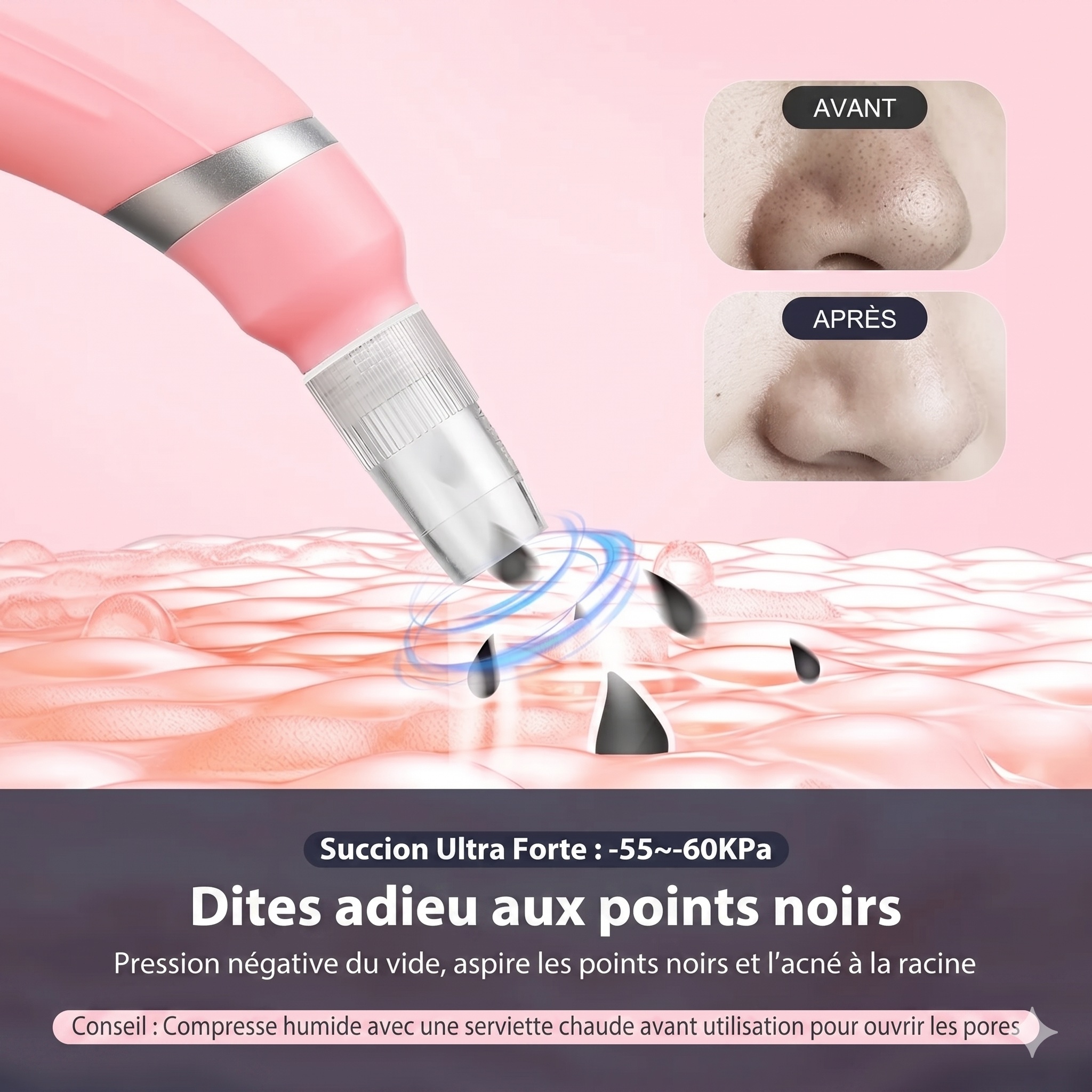 Appareil facial diamant | Microdermabrasion et éliminateur de points noirs