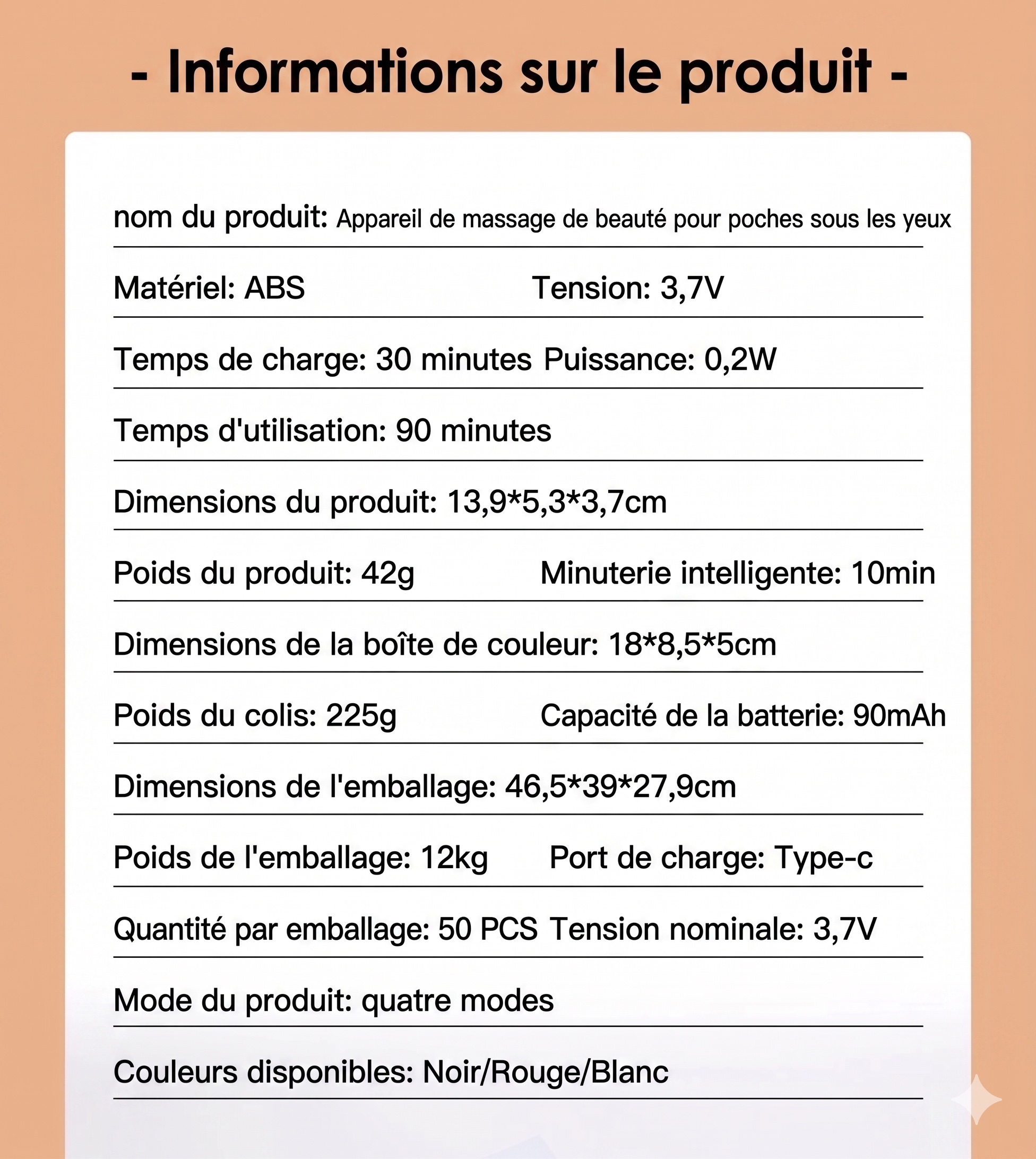 Appareil de massage oculaire EMS à lumière rouge - Revitalisez vos yeux, un plaisir quotidien