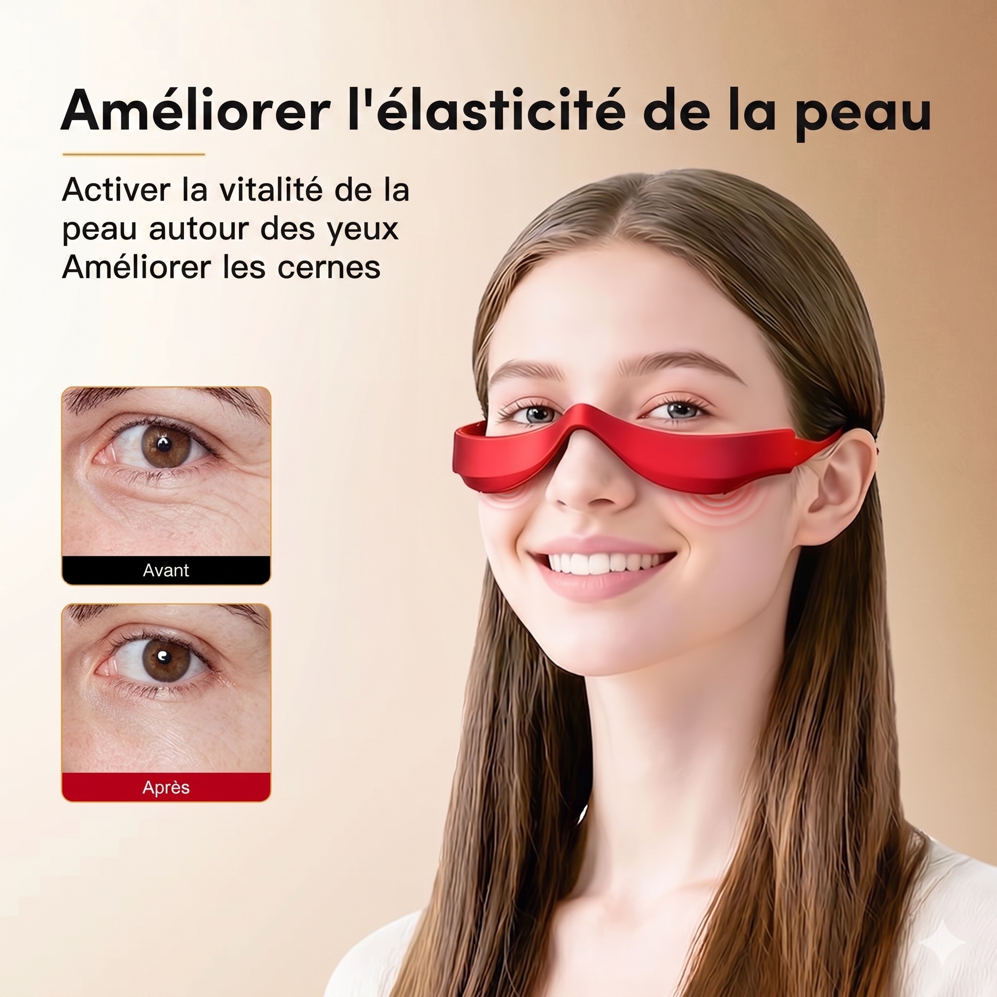 Appareil de massage oculaire EMS à lumière rouge - Revitalisez vos yeux, un plaisir quotidien