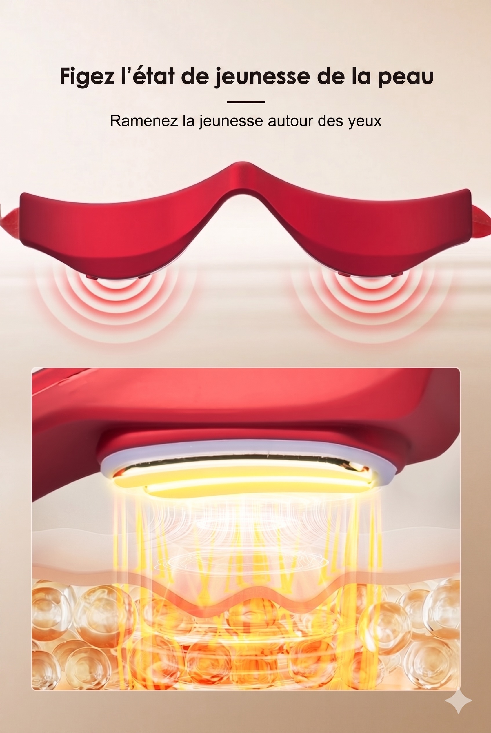 Appareil de massage oculaire EMS à lumière rouge - Revitalisez vos yeux, un plaisir quotidien