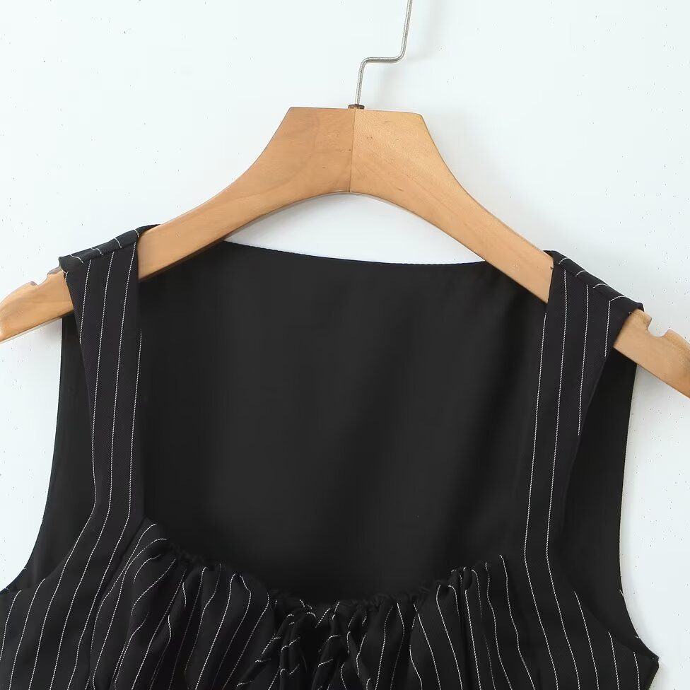 Striped Tie-Up Tank Top Classic Fashion Vest KUN-00001