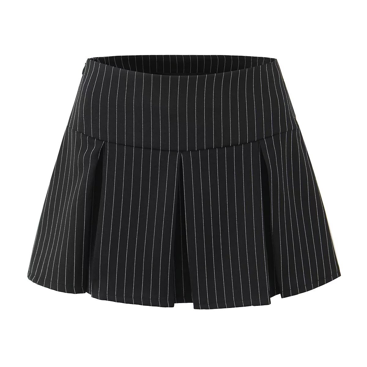 Striped Pleated Skirt with Shorts - Women's Classic Fashion KUN-00002