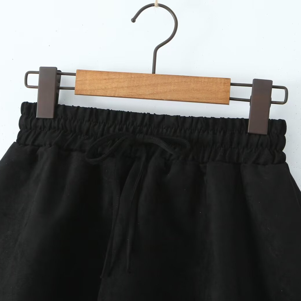 Suede A-Line Mini Skirt with Built-in Shorts KUN-00018