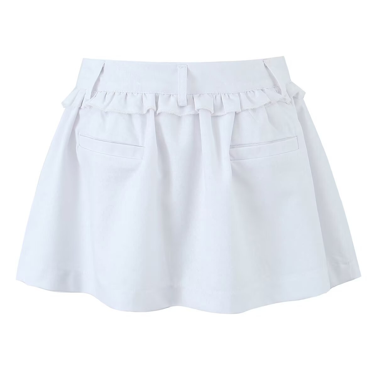 Minifalda plisada de corte A con pantalones cortos - Mujer KUN-00020